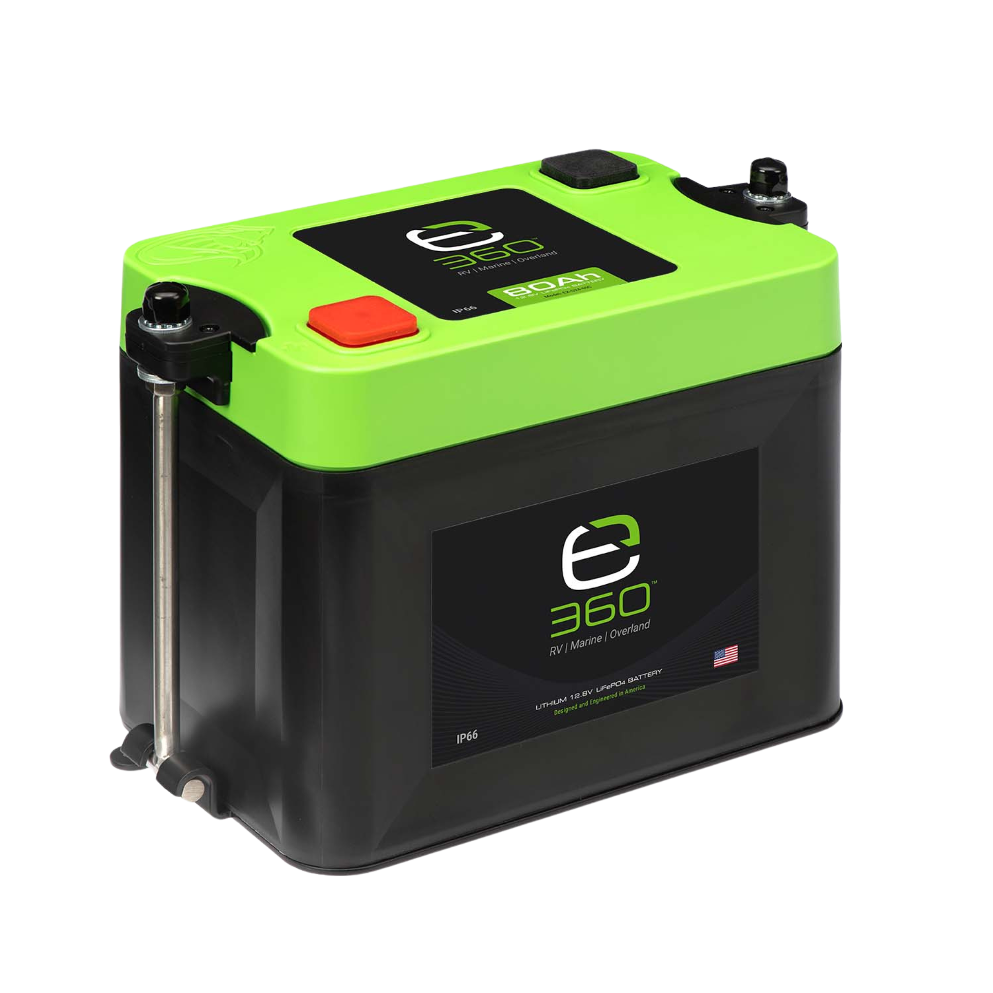 Group 24 LiFePO4 Lithium Battery Single Mounting Kit
