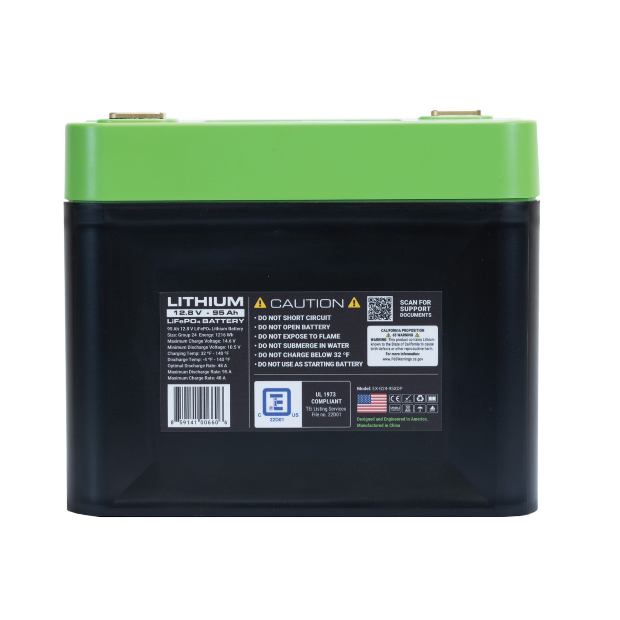 12V 80Ah LiFePO4 Lithium Battery – Group 24
