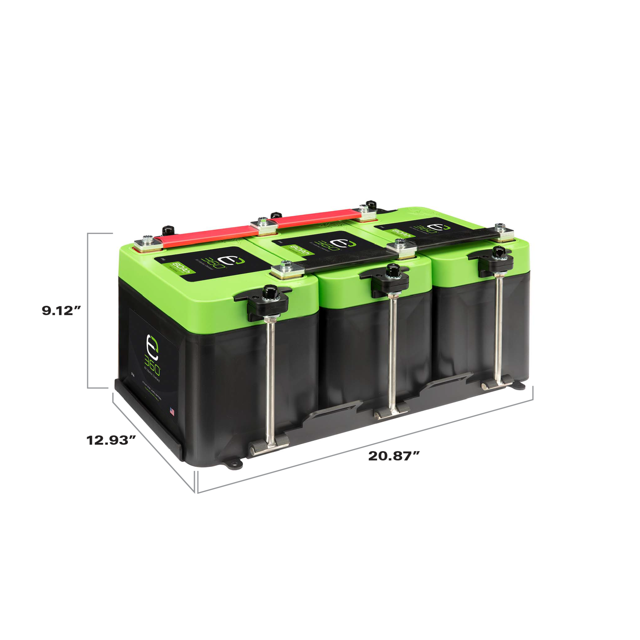Group 24 3-Battery LiFePO4 Lithium Mounting Kit