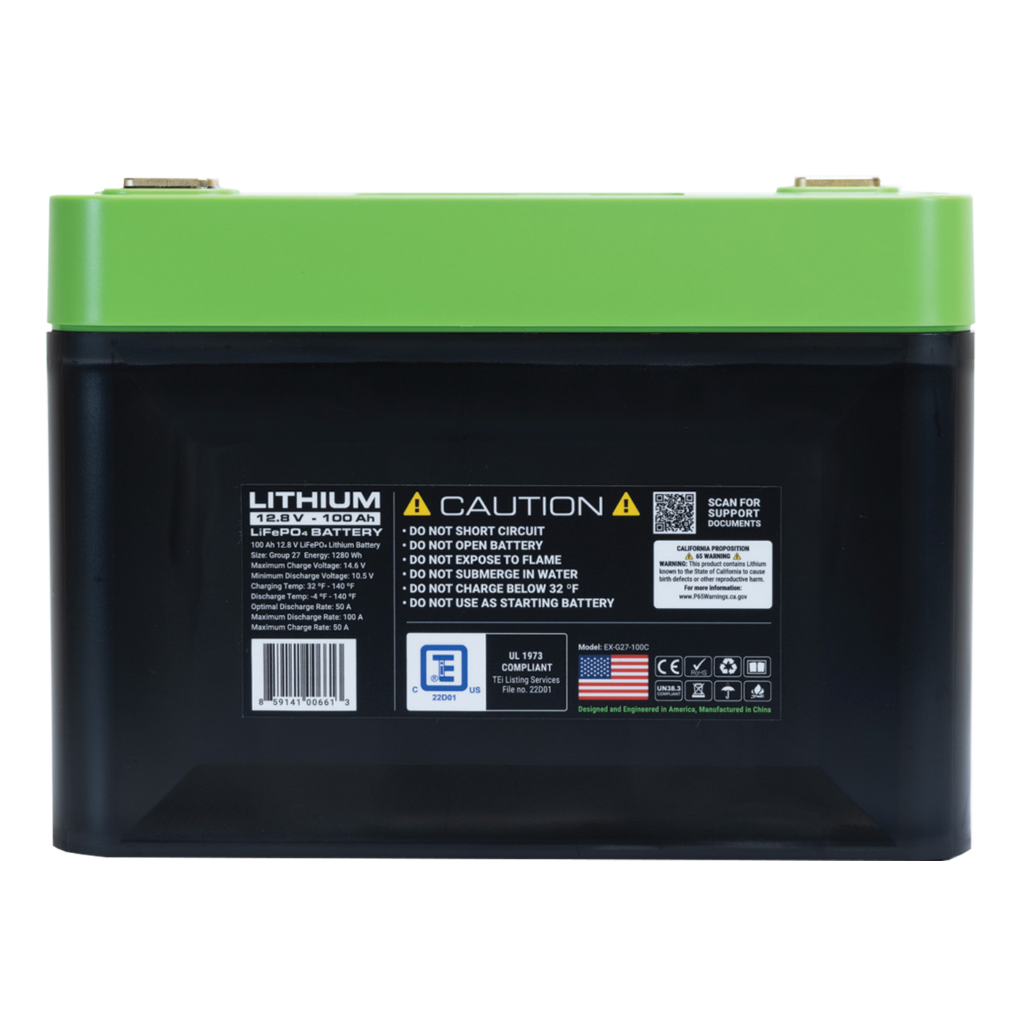 12V 100Ah LiFePO4 Lithium Battery – Group 27