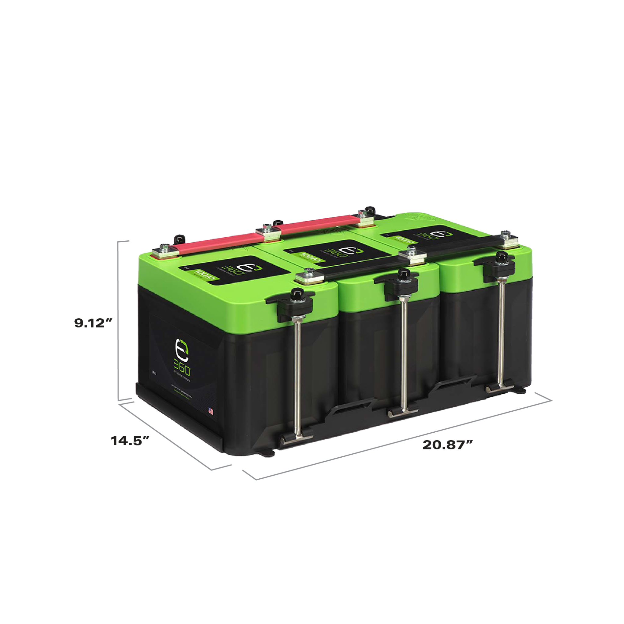 Group 27 3-Battery LiFePO4 Lithium Mounting Kit