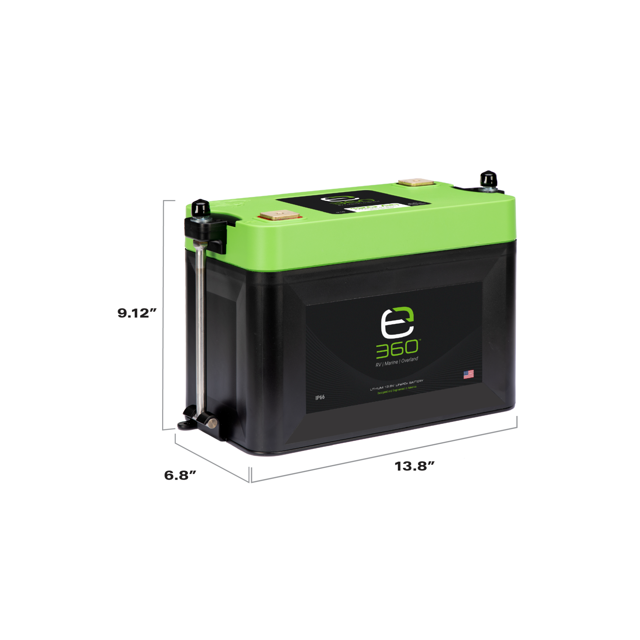 Group 27 LiFePO4 Lithium Battery Single Mounting Kit