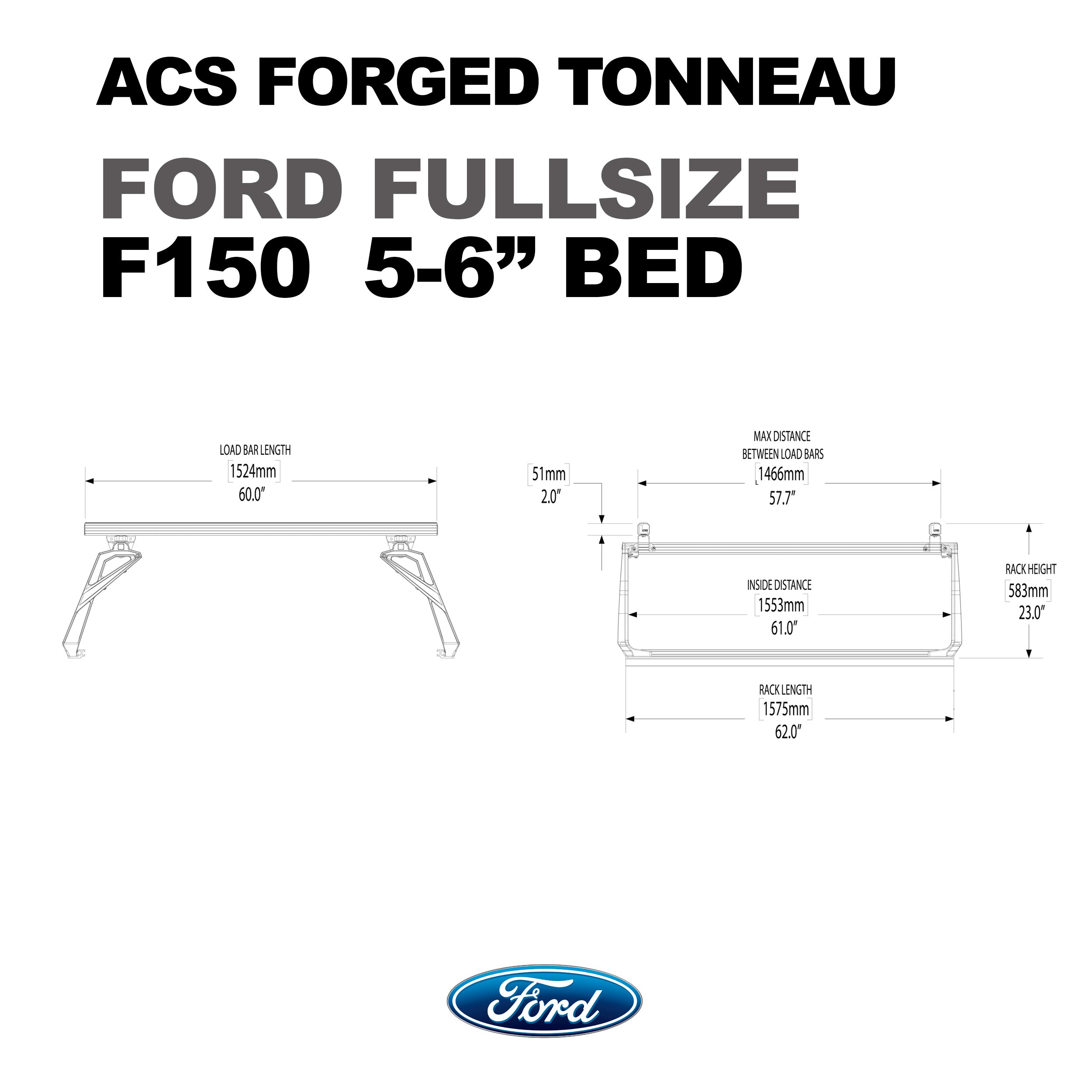 Leitner ACS FORGED TONNEAU - RACK ONLY - Ford