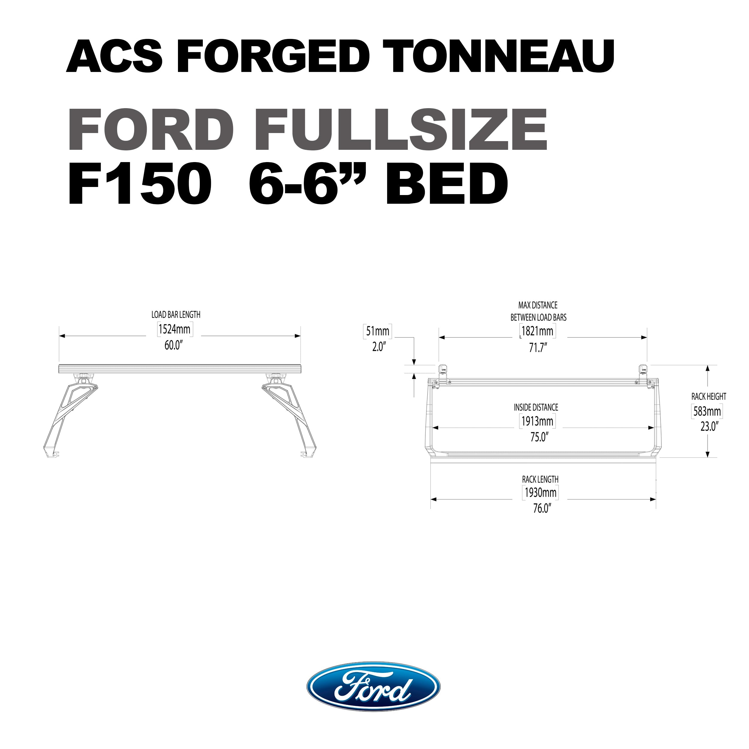 Leitner ACS FORGED TONNEAU - RACK ONLY - Ford