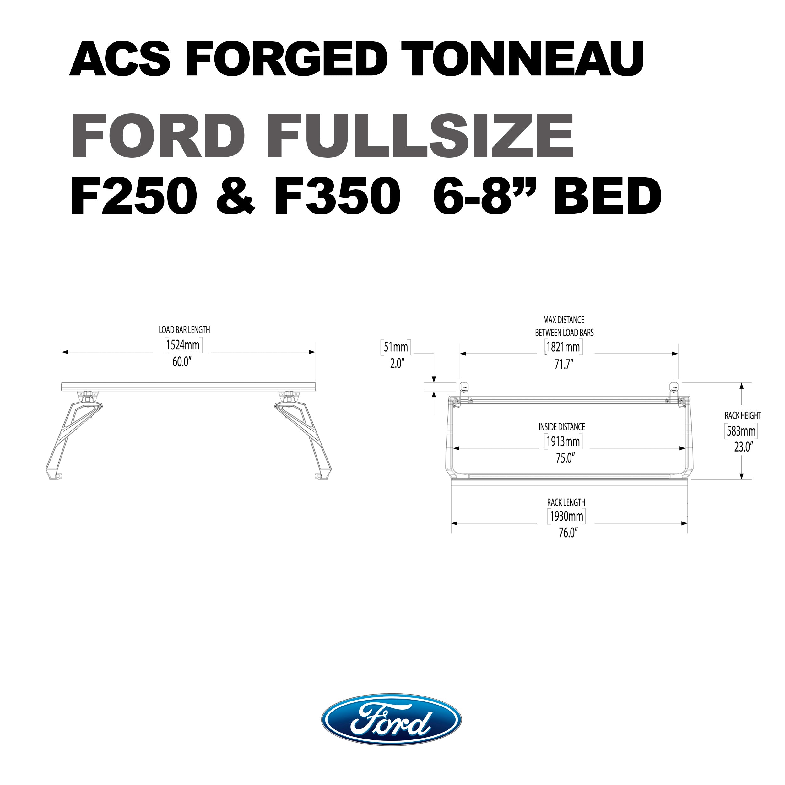 Leitner ACS FORGED TONNEAU - RACK ONLY - Ford