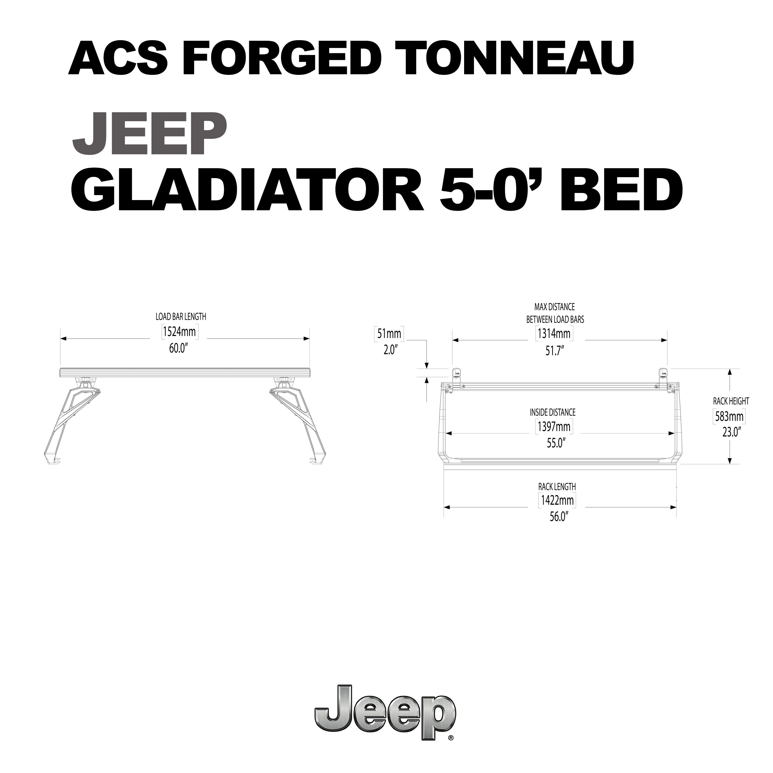 Leitner ACS FORGED TONNEAU - RACK ONLY - JEEP