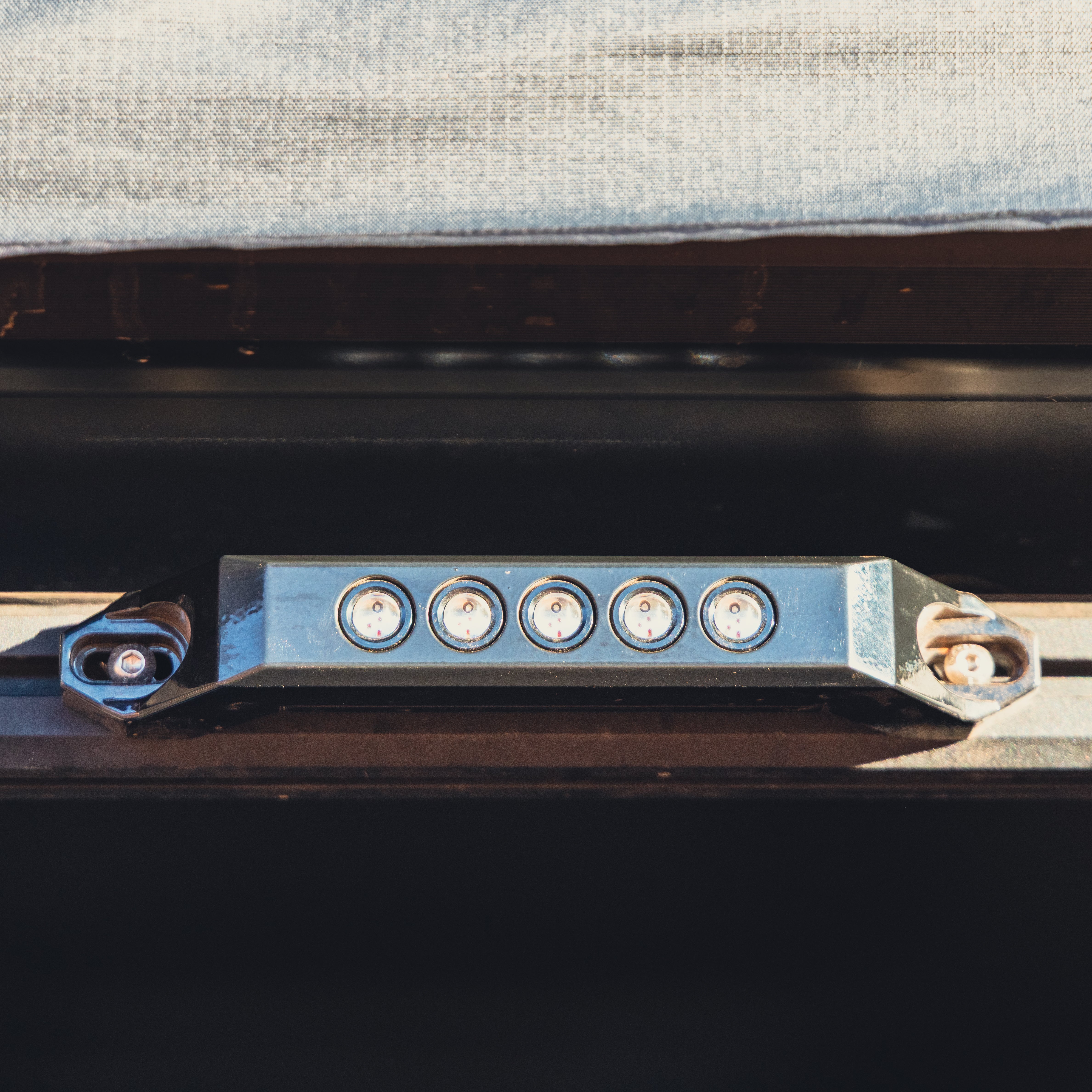 Third brake light handle for overland truck