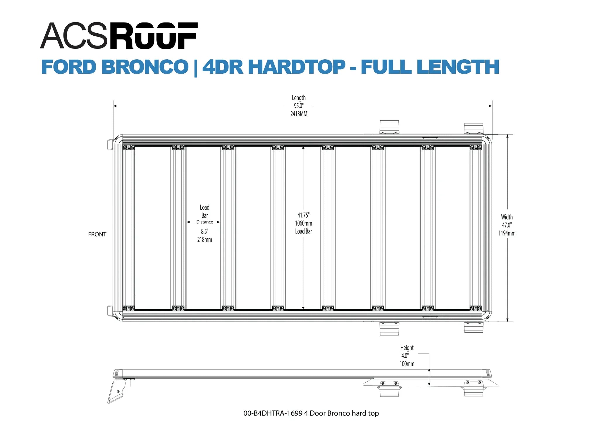 ACS ROOF | Over Cab Platform Rack For FORD BRONCO