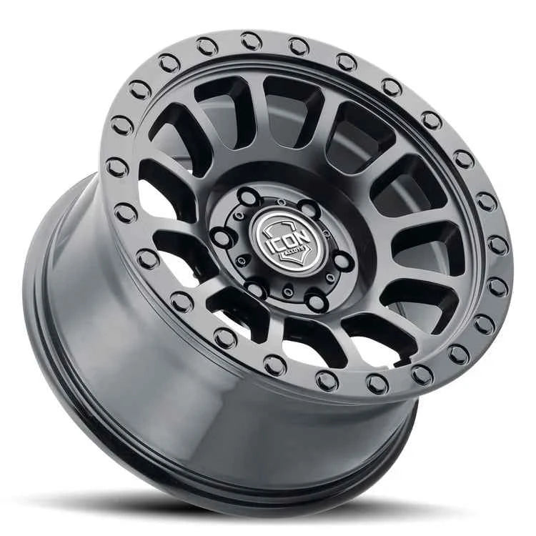 ICON ALLOYS HULSE, DOUBLE BLACK, 18 X 9 / 8 X 170, 6MM OFFSET, 5.25" BS