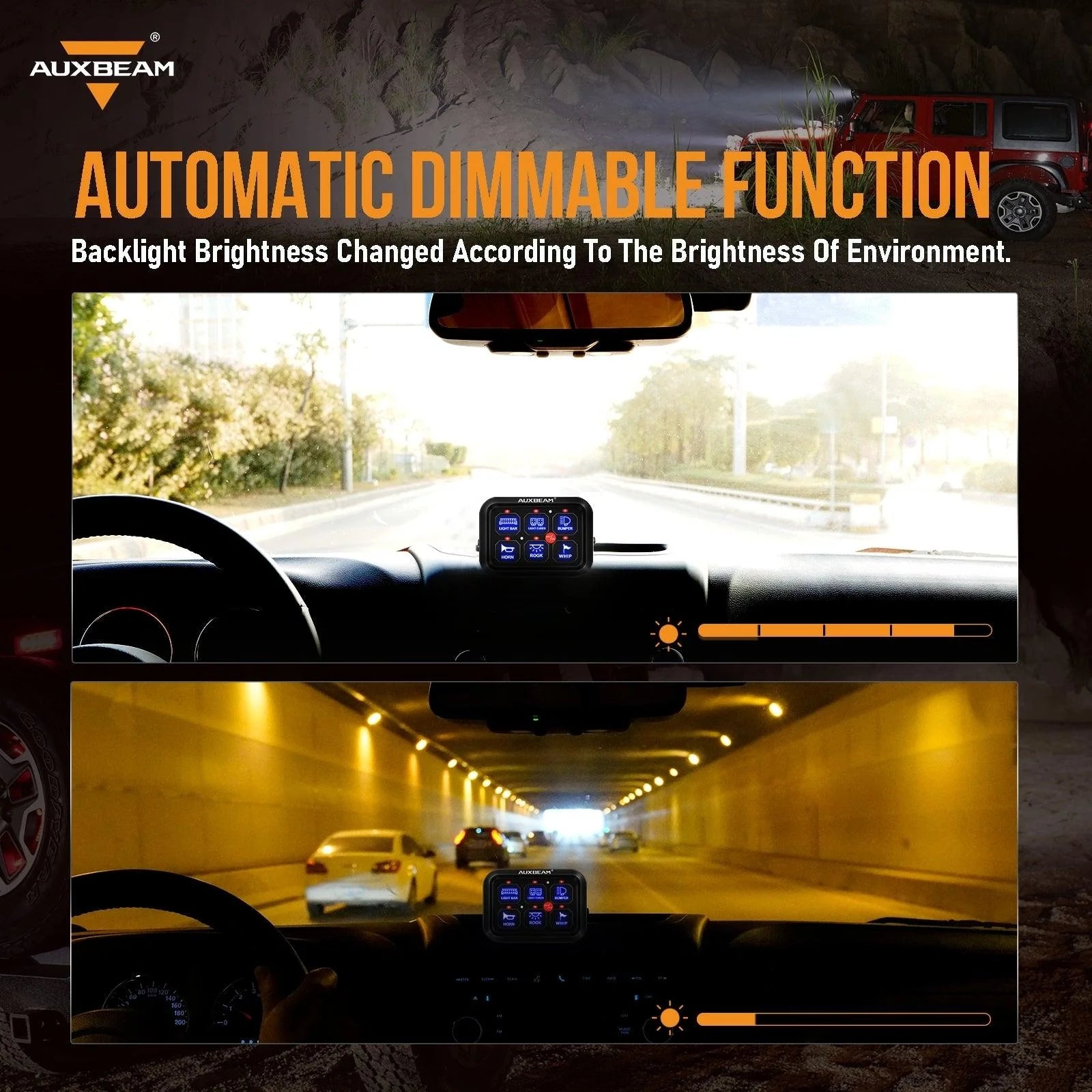 6 GANG LED SWITCH PANEL, OFF ROAD LIGHT CONTROLLER (BLUE) BC60