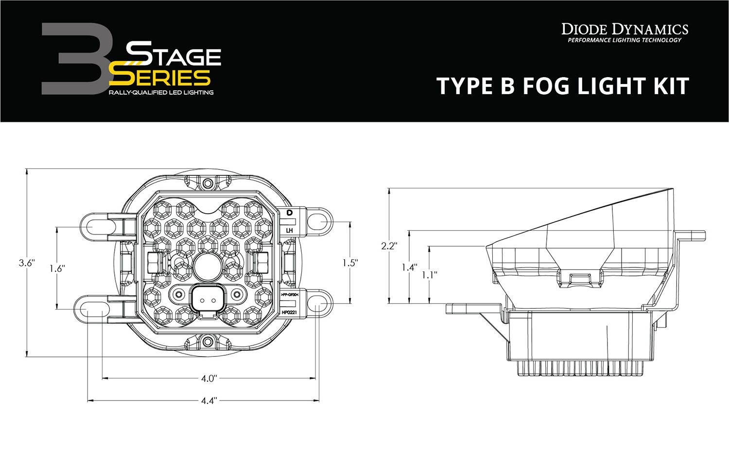 SS3 LED Fog Light Kit For 2016-2023 Toyota Tacoma