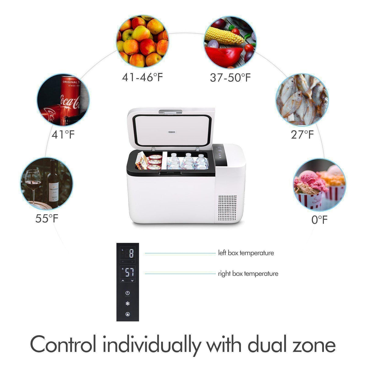 GO20 Dual Zone 12V Portable Freezer| ICECO | 20 LT