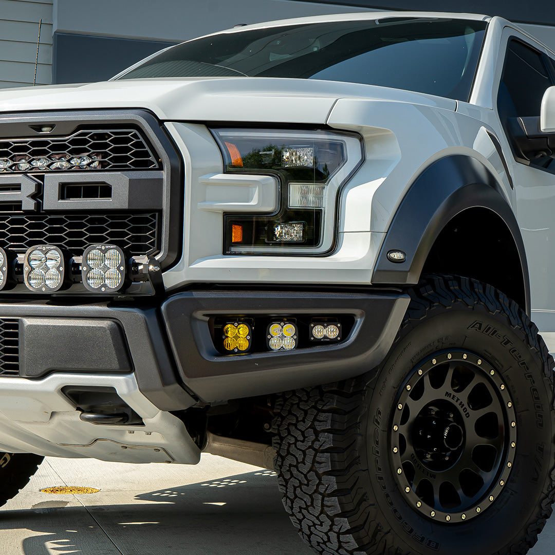 Baja Designs Raptor Fog Light Kit 17-18 F-150 Raptor Fog Pocket Kit Baja Amber SAE Sportsmen