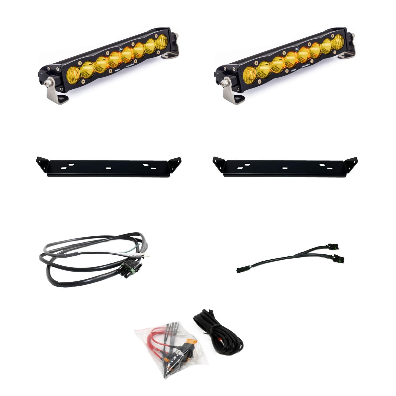 10 Inch S8 D/C Baja Amber Behind Grill Kit fits 21-On Ford Raptor Baja Designs