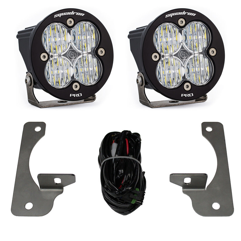 Jeep JK Squadron-R Pro Fog Pocket Light Kit Premium Bumper (Clear)-Jeep 2007-09 Wrangler JK Baja Designs