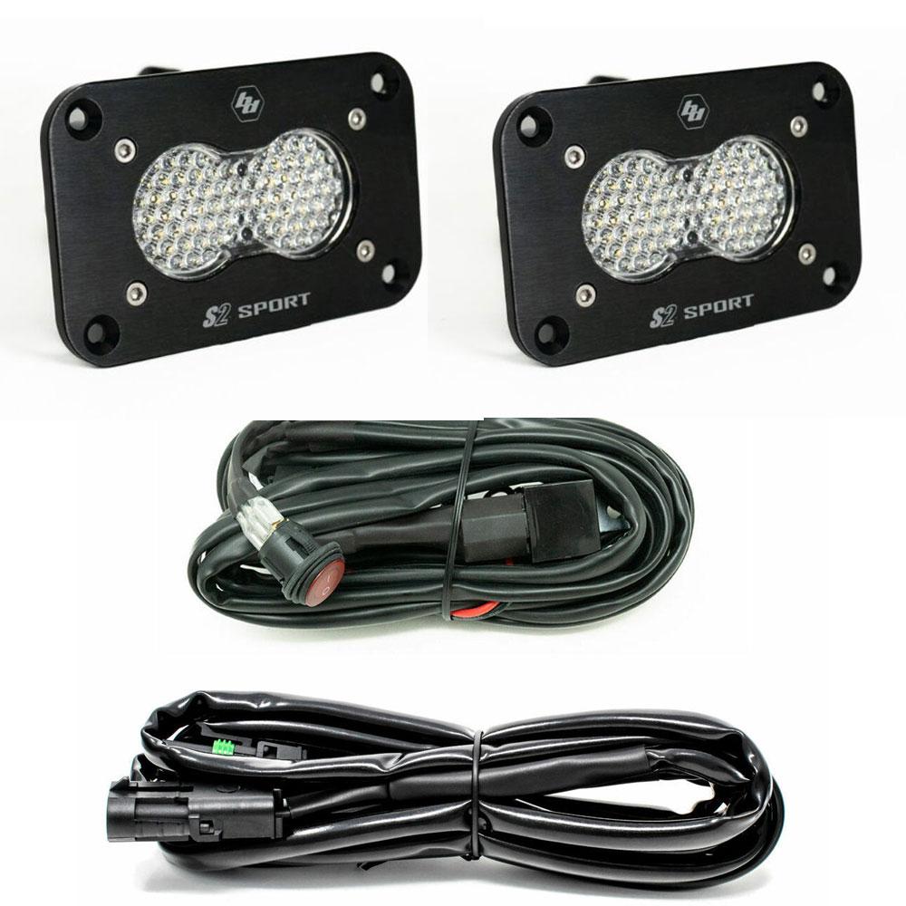 S2 SPORT BLACK FLUSH MOUNT LED LIGHT POD REVERSE KIT - UNIVERSAL