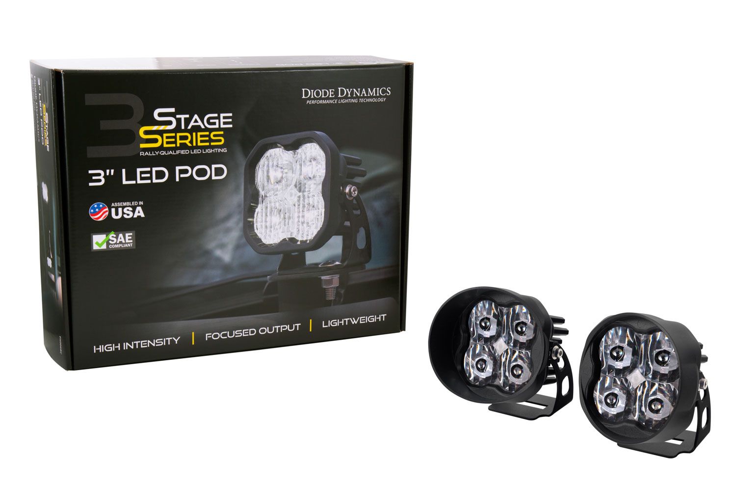 SS3 SAE/DOT White Pro Angled LED Pod (pair)