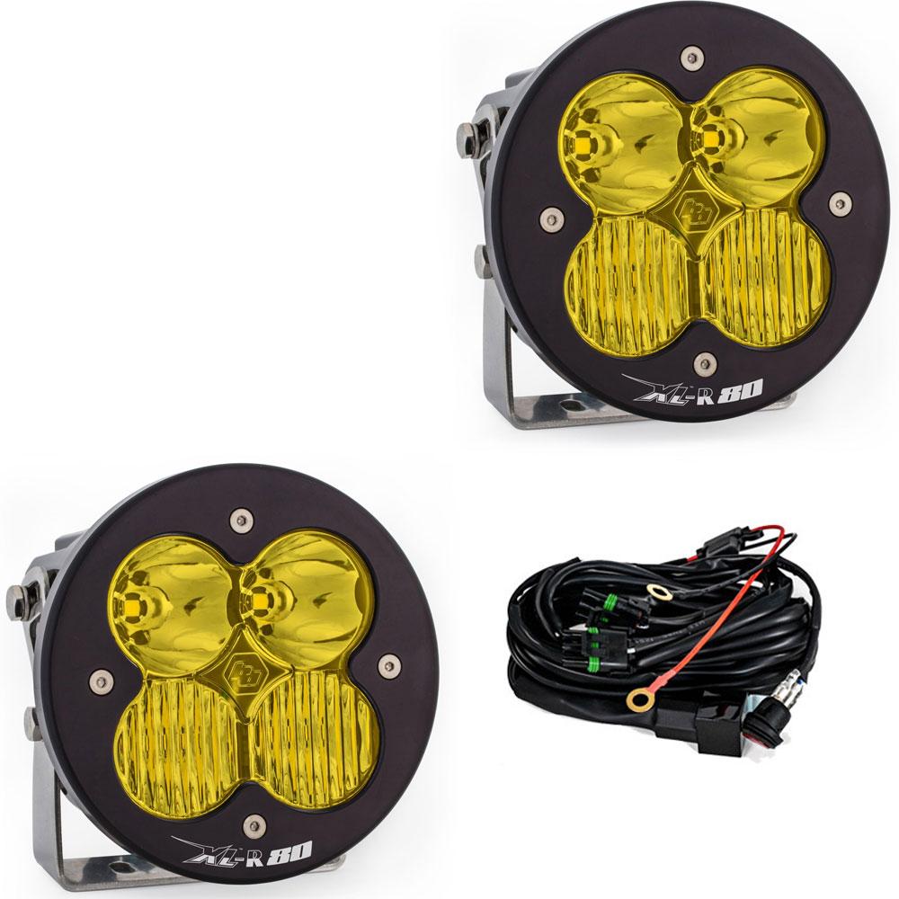 LED Light Pods Baja Amber Lens Driving Combo Pattern Pair XL R 80 Series Baja Designs