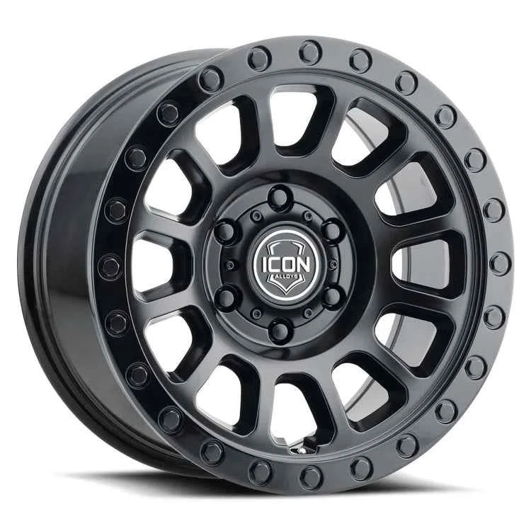 ICON ALLOYS HULSE, DOUBLE BLACK, 18 X 9 / 8 X 170, 6MM OFFSET, 5.25" BS