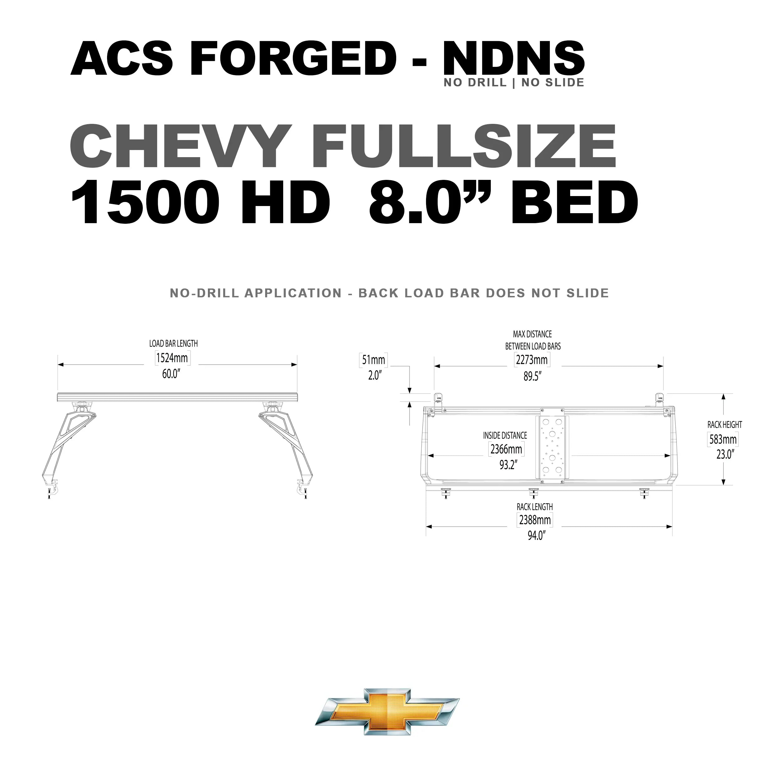 Leitner Active Cargo System - FORGED NO DRILL - Chevrolet