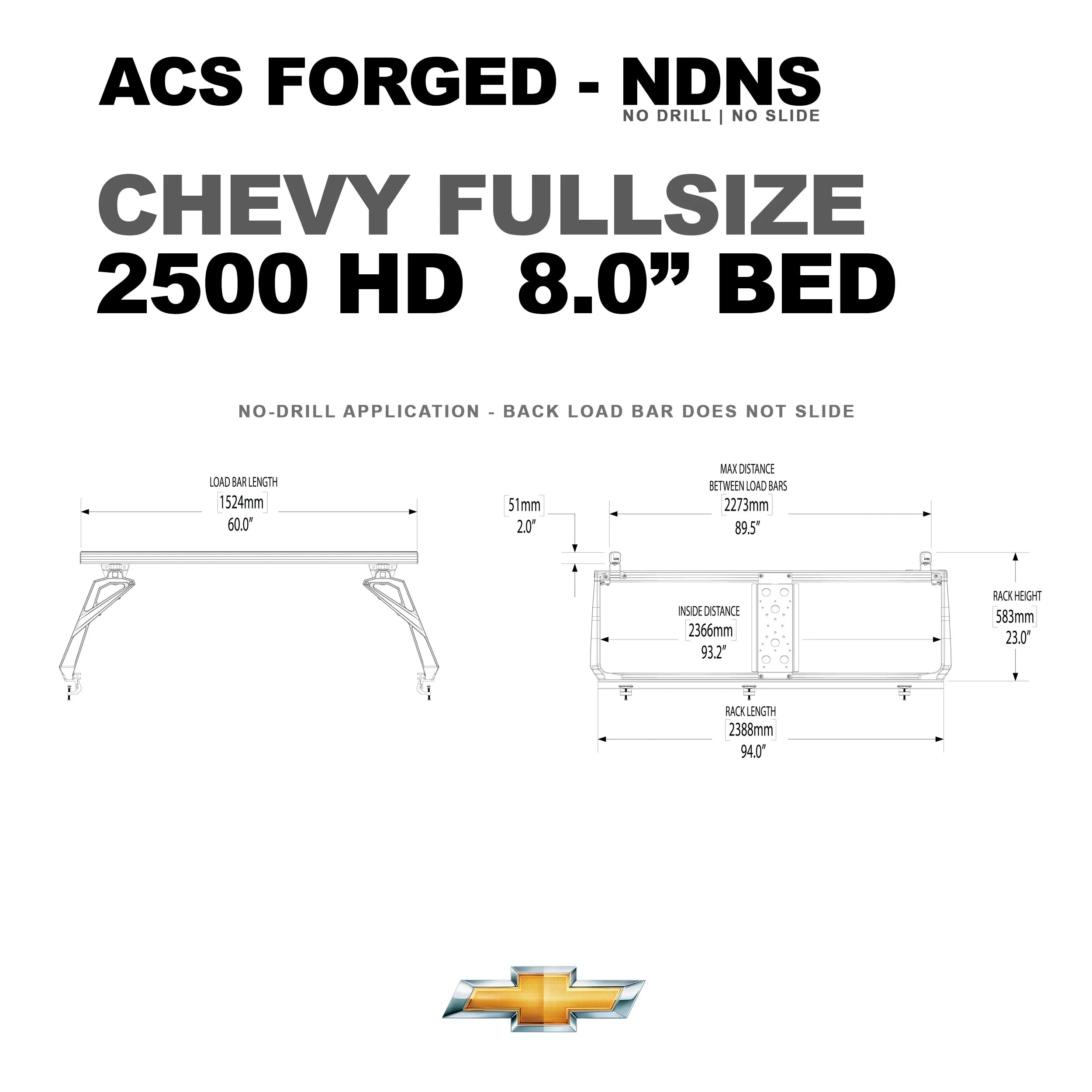 Leitner Active Cargo System - FORGED NO DRILL - Chevrolet