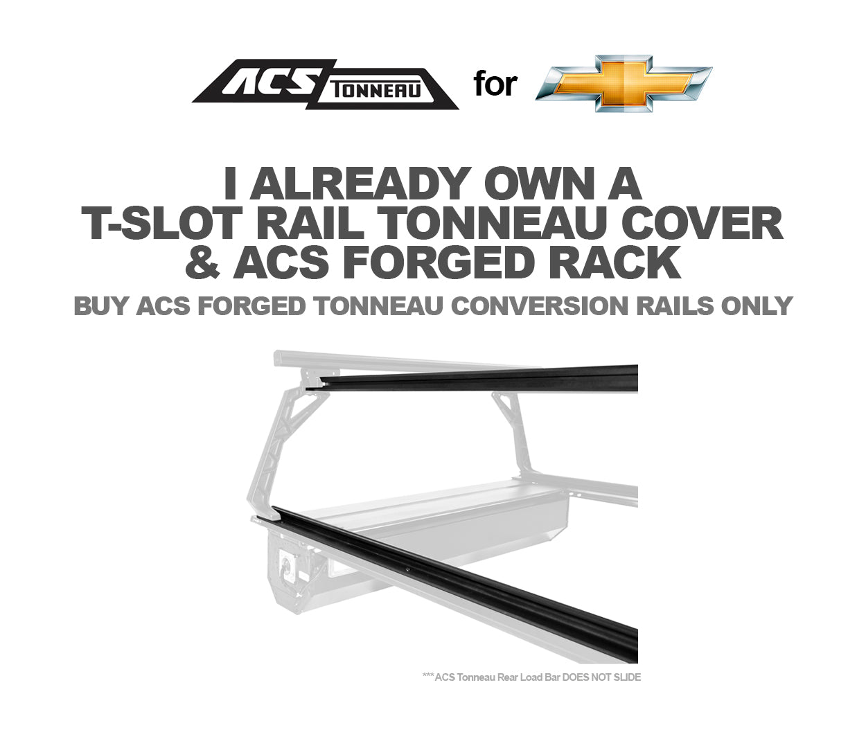 Leitner ACS FORGED TONNEAU - RAILS ONLY - Chevrolet