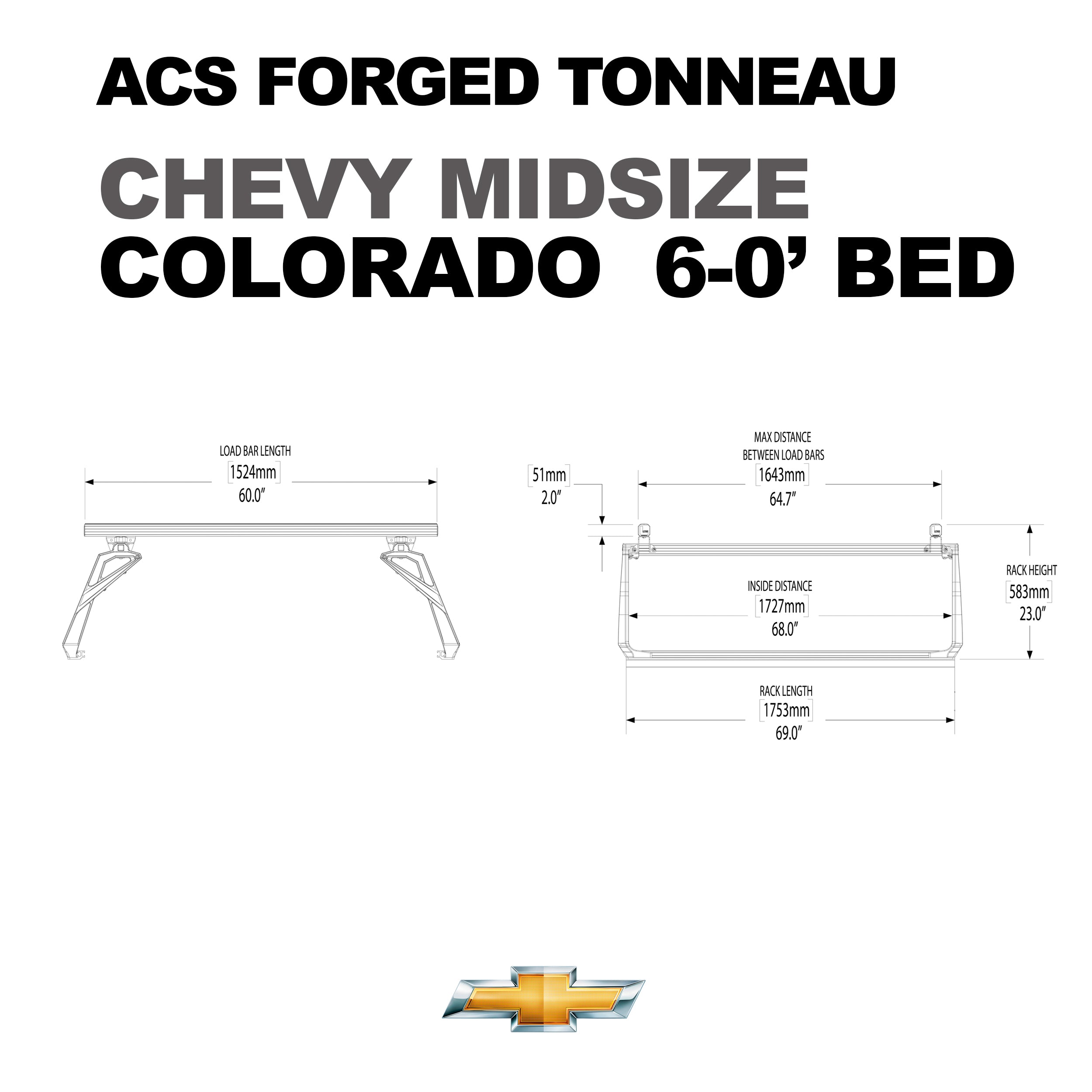 Leitner ACS FORGED TONNEAU - RACK ONLY - Chevrolet