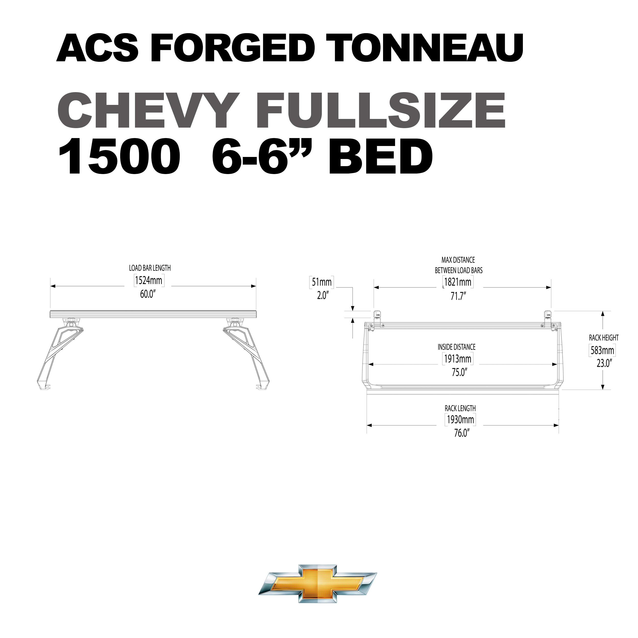 Leitner ACS FORGED TONNEAU - RACK ONLY - Chevrolet