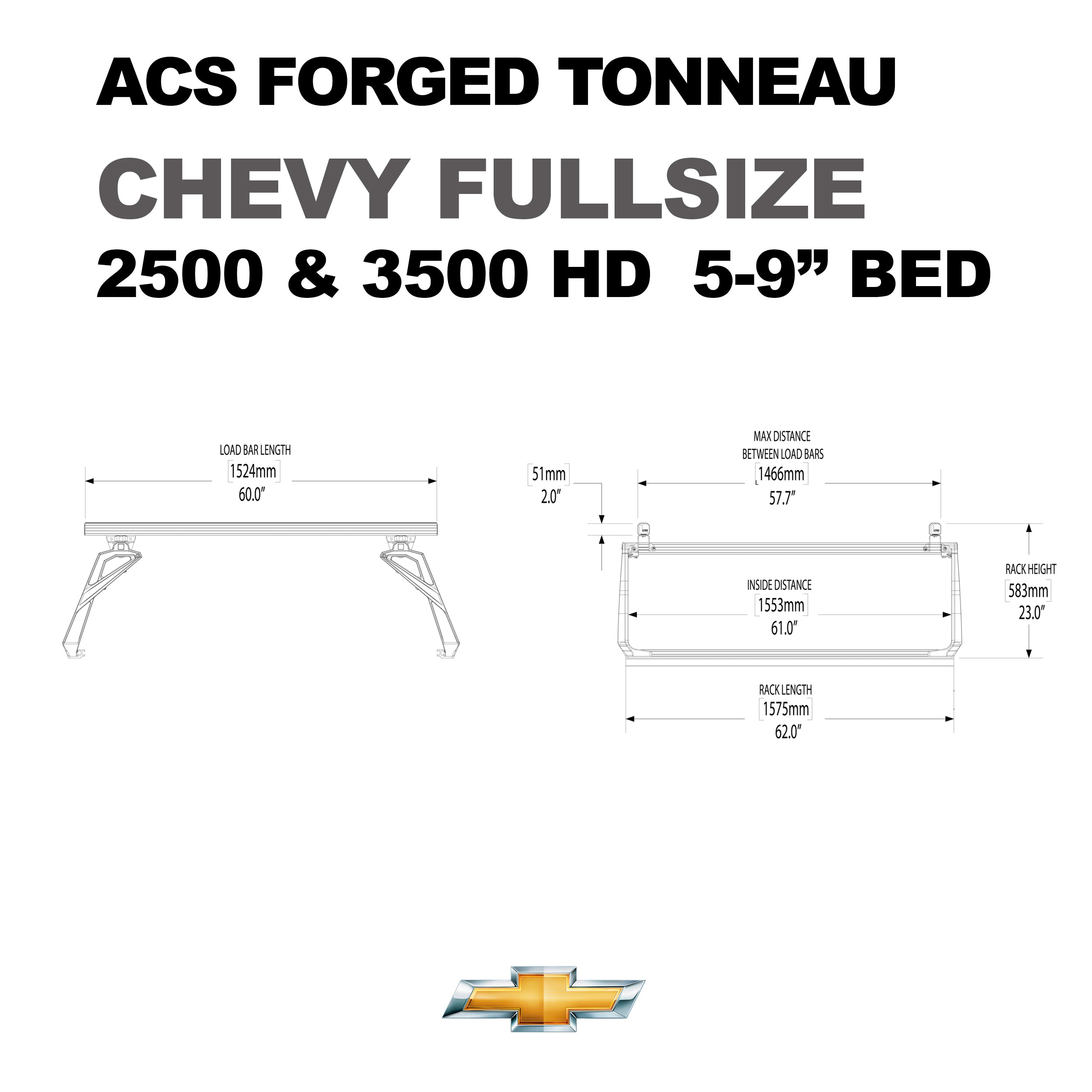 Leitner ACS FORGED TONNEAU - RACK ONLY - Chevrolet