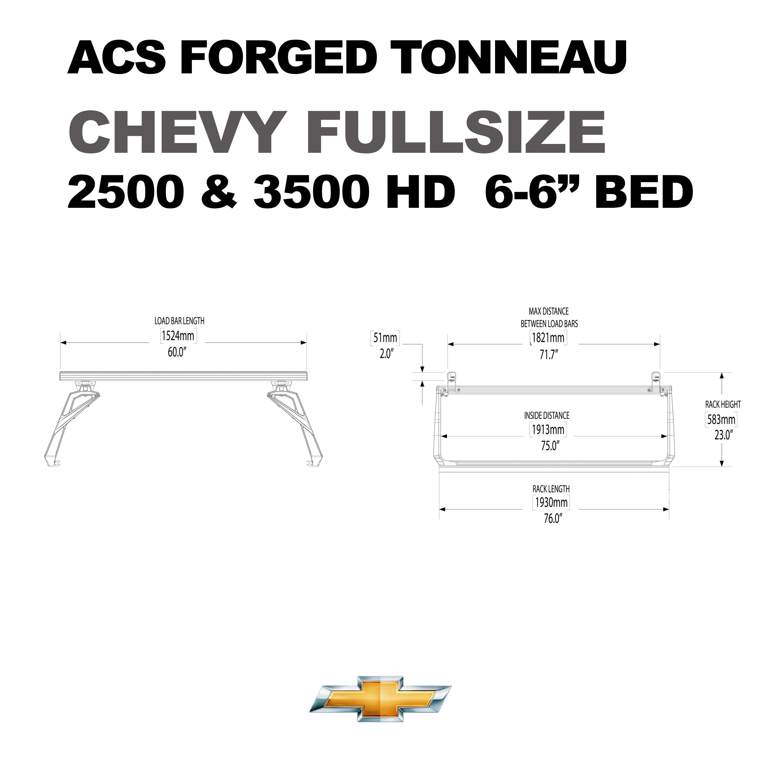 Leitner ACS FORGED TONNEAU - RACK ONLY - Chevrolet