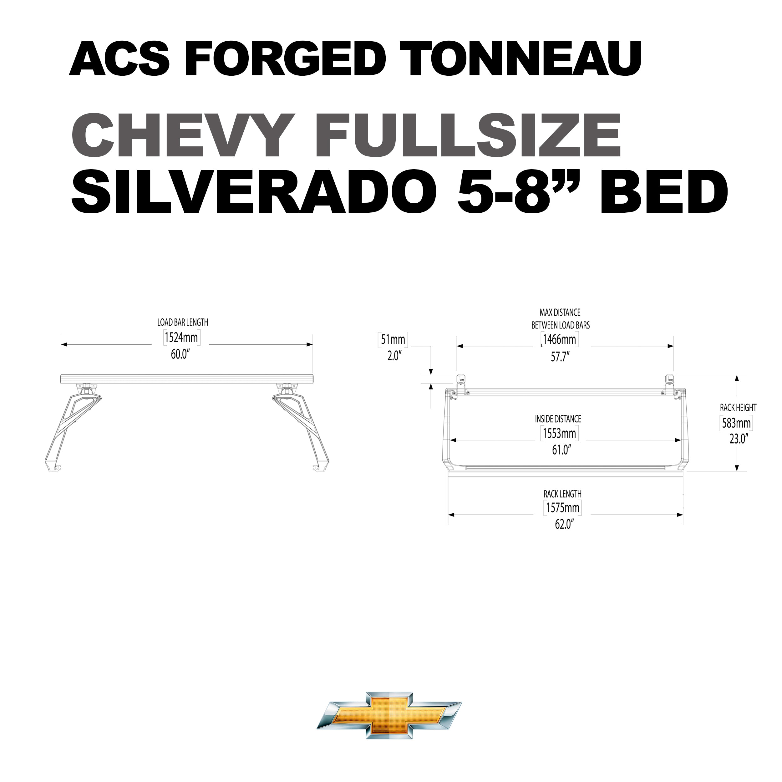 Leitner ACS FORGED TONNEAU - RACK ONLY - Chevrolet