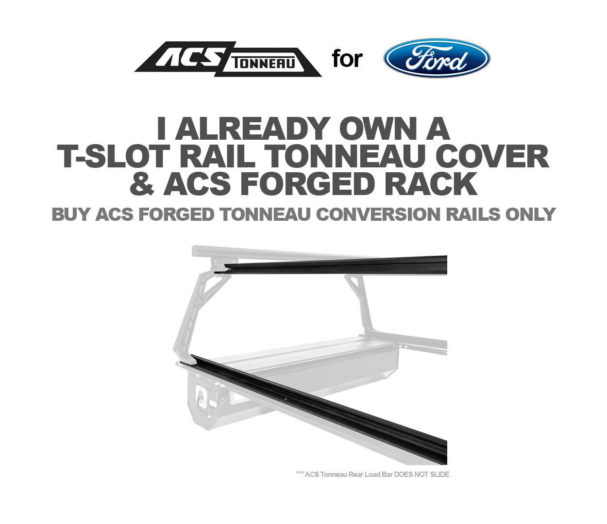 Leitner ACS FORGED TONNEAU - RAILS ONLY - Ford