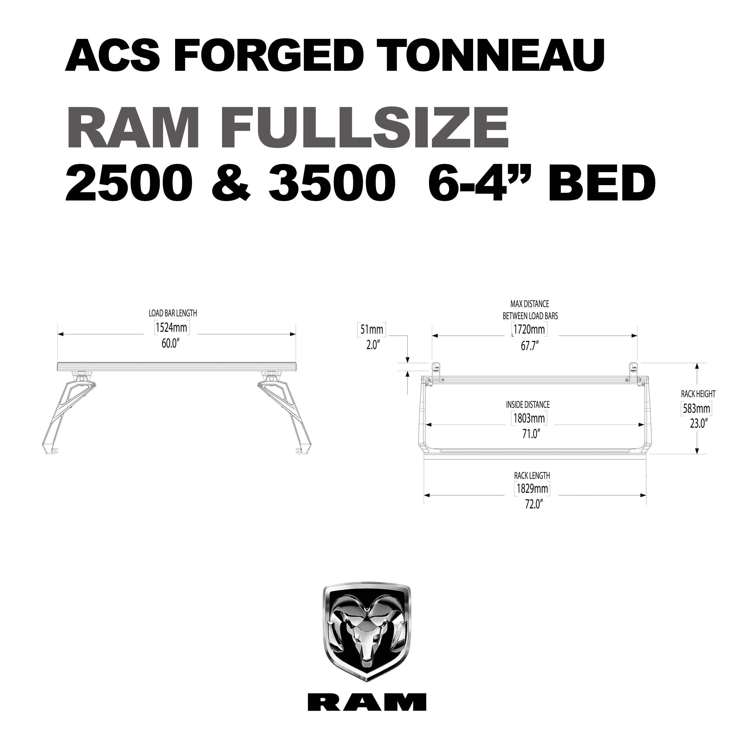 Leitner ACS FORGED TONNEAU - RACK ONLY - RAM