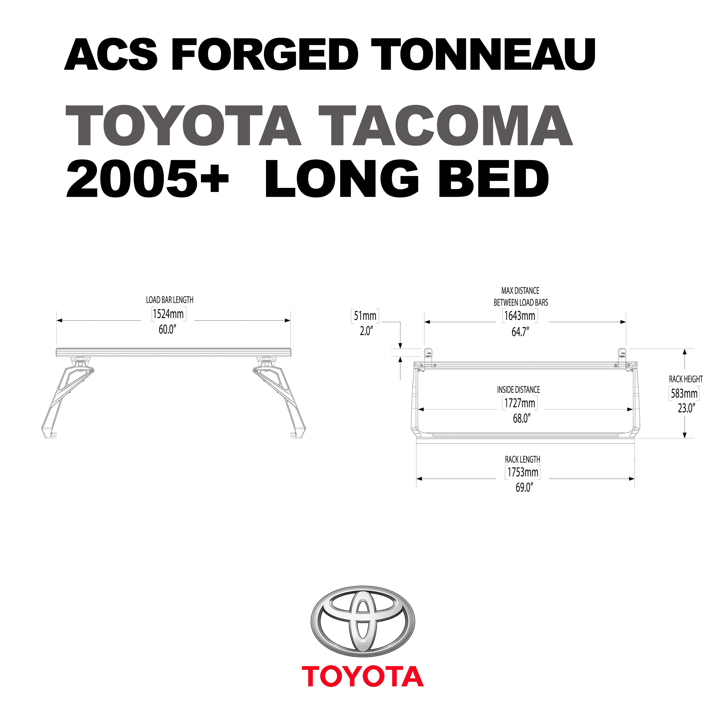 Leitner ACS FORGED TONNEAU - RACK ONLY - Toyota