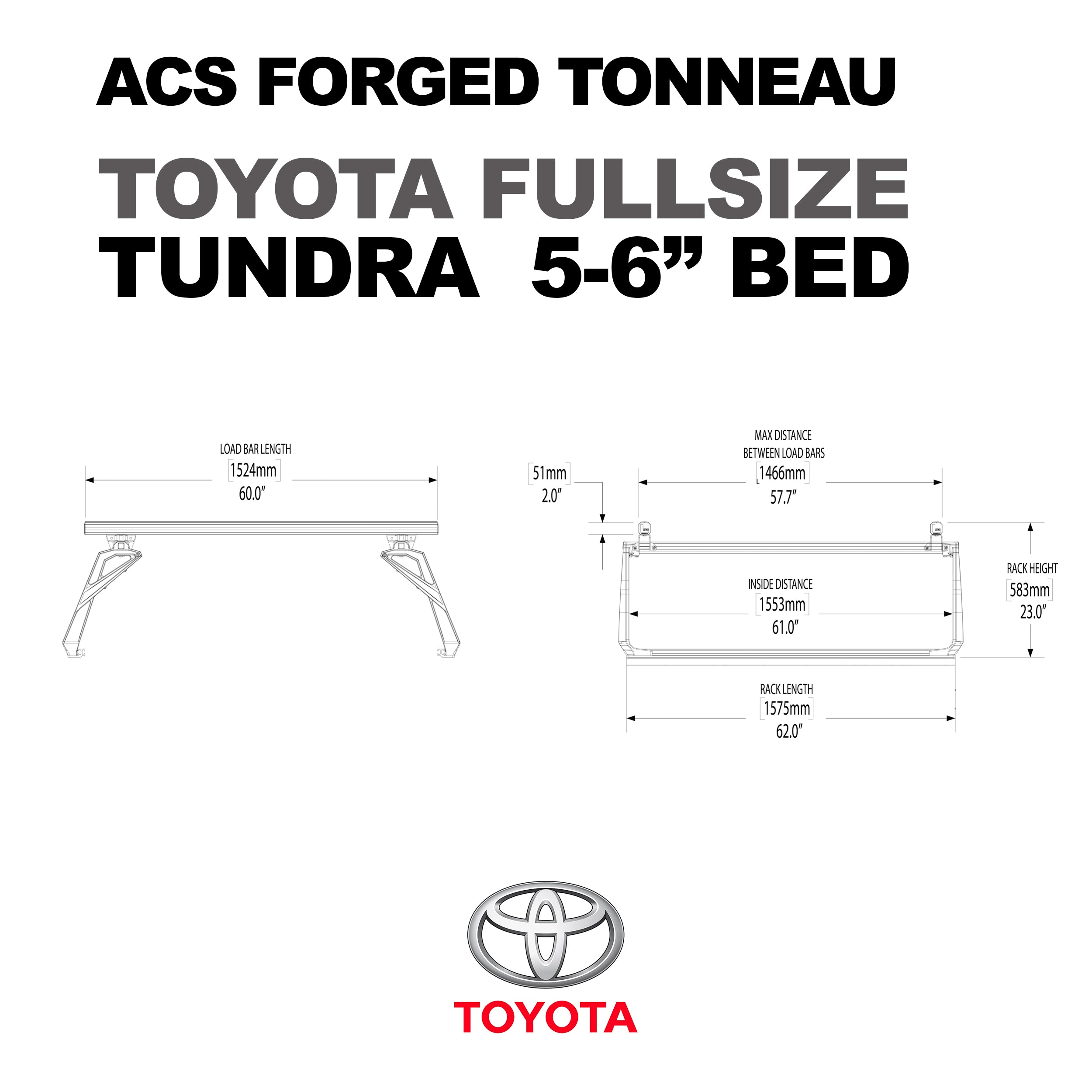 Leitner ACS FORGED TONNEAU - RACK ONLY - Toyota