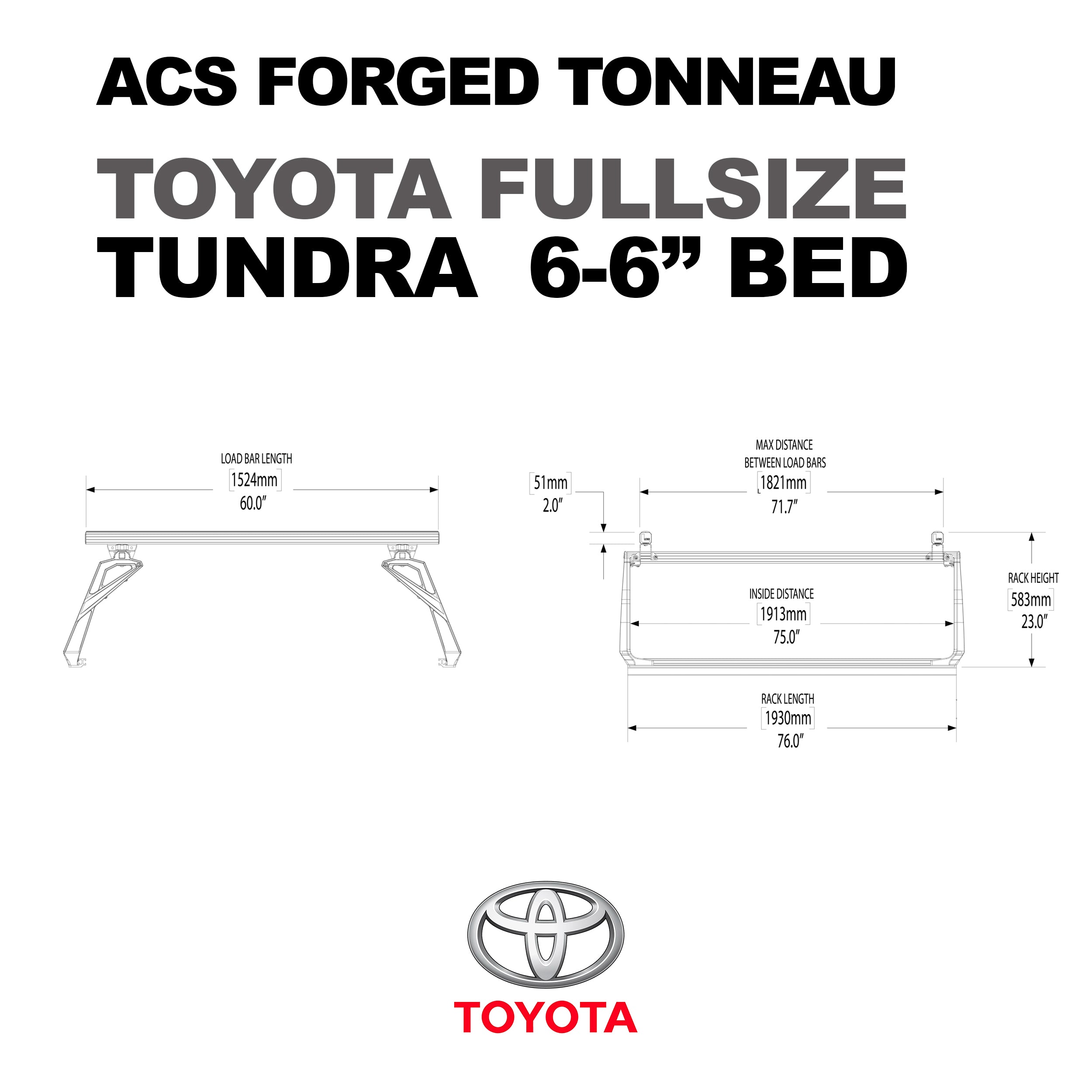 Leitner ACS FORGED TONNEAU - RACK ONLY - Toyota