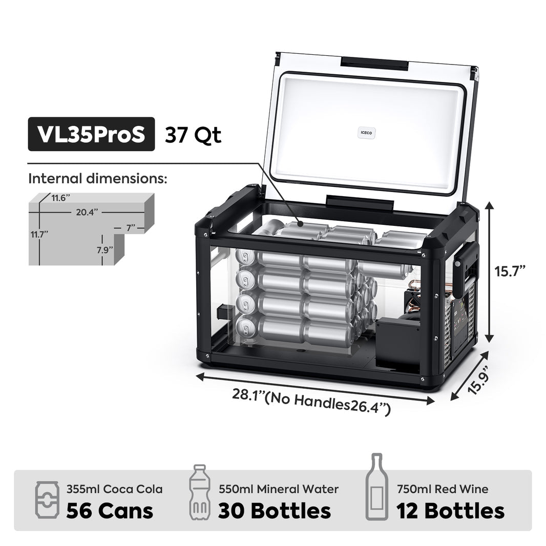 VL35ProS Single Zone Portable Fridge Freezer | ICECO | 35 LT