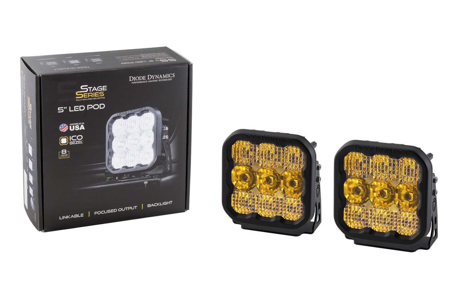 SS5 Yellow Sport LED Pod (pair)