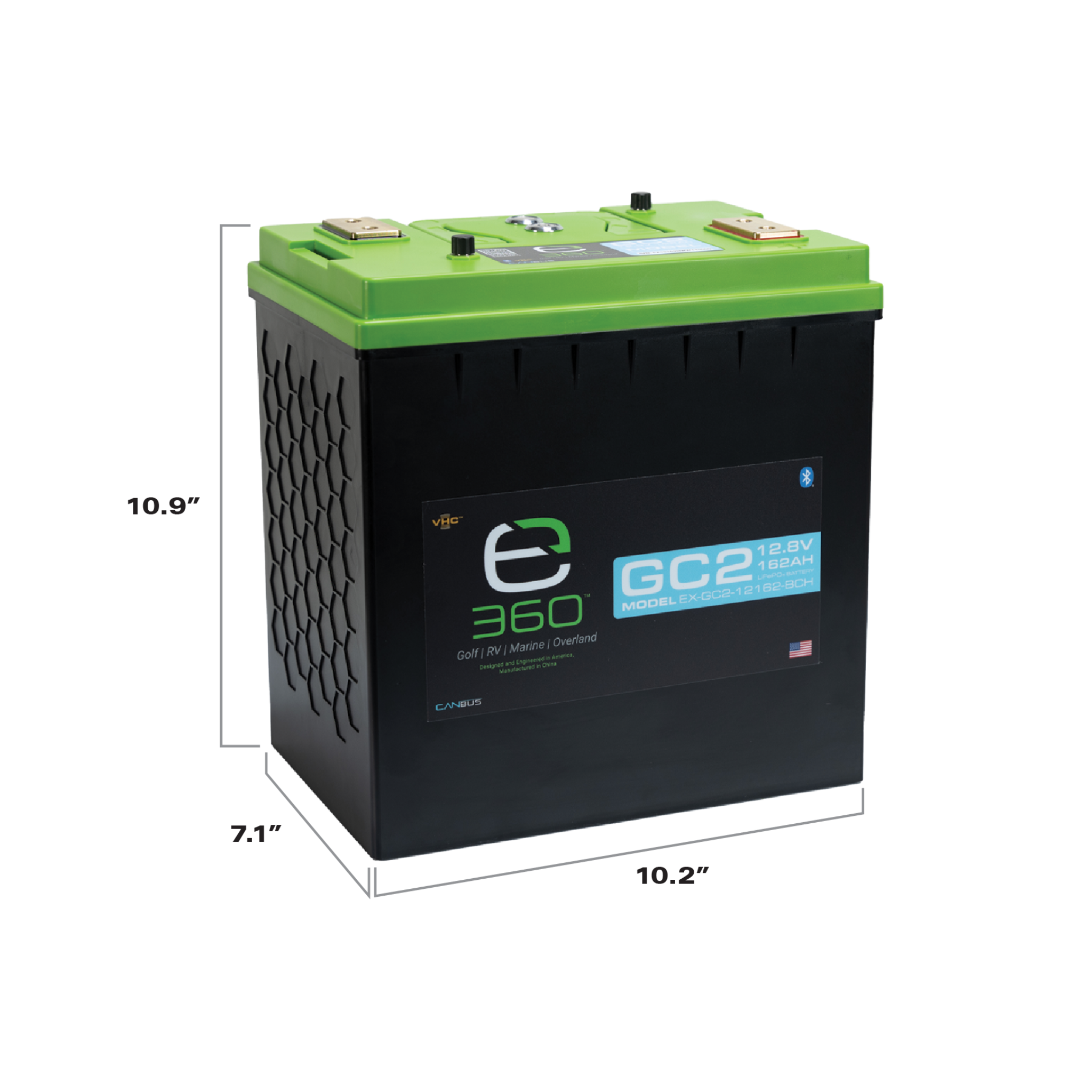 12V 162Ah LiFePO4 Lithium Battery – GC2, SmartTalk™ & VHC™ | Expion360
