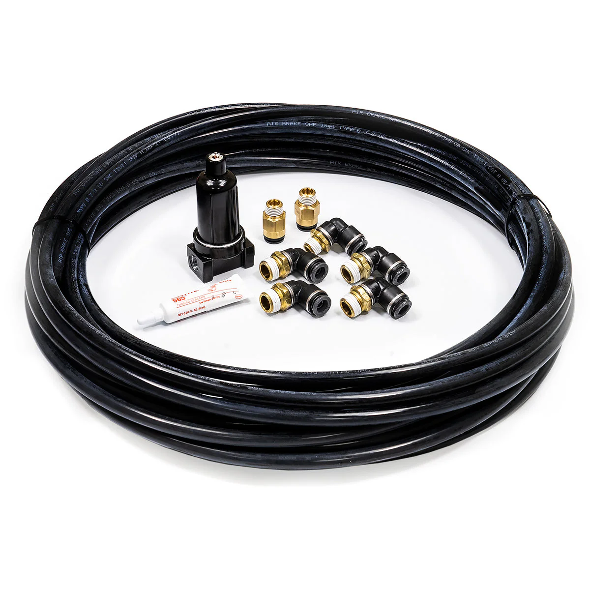 3/8" DOT/PTC Fitting Kit 50Ft DOT Air Line NPT for Air Springs Aluminum Filter/Trap