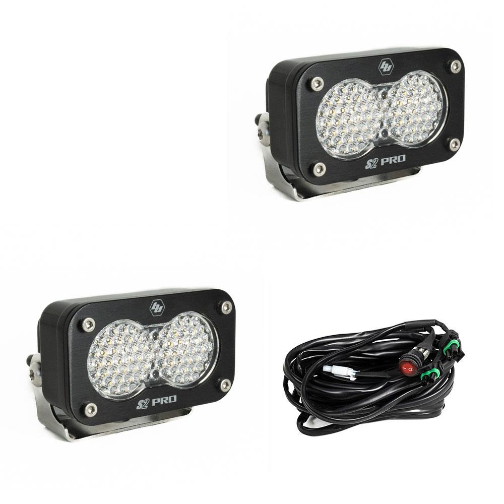 S2 Pro Black LED Auxiliary Light pod Pair - Universal