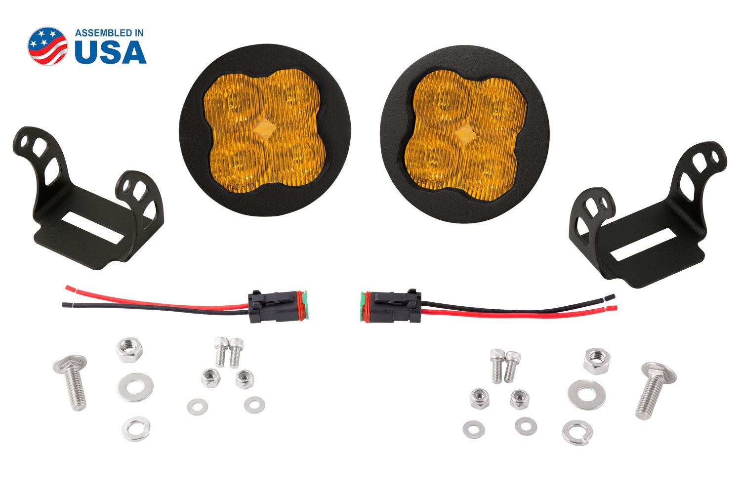 SS3 SAE Yellow Max Round LED Pod (pair)