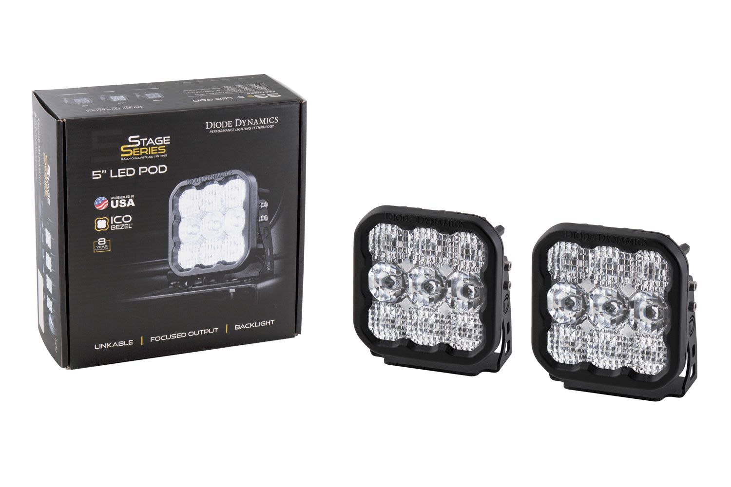 SS5 White Pro LED Pod (pair)