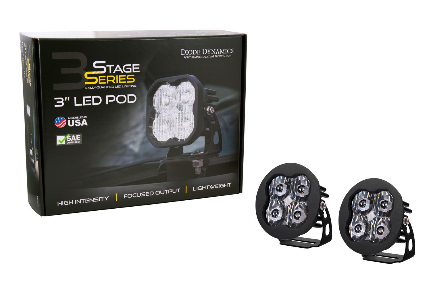 SS3 SAE/DOT White Sport Round LED Pod (pair)