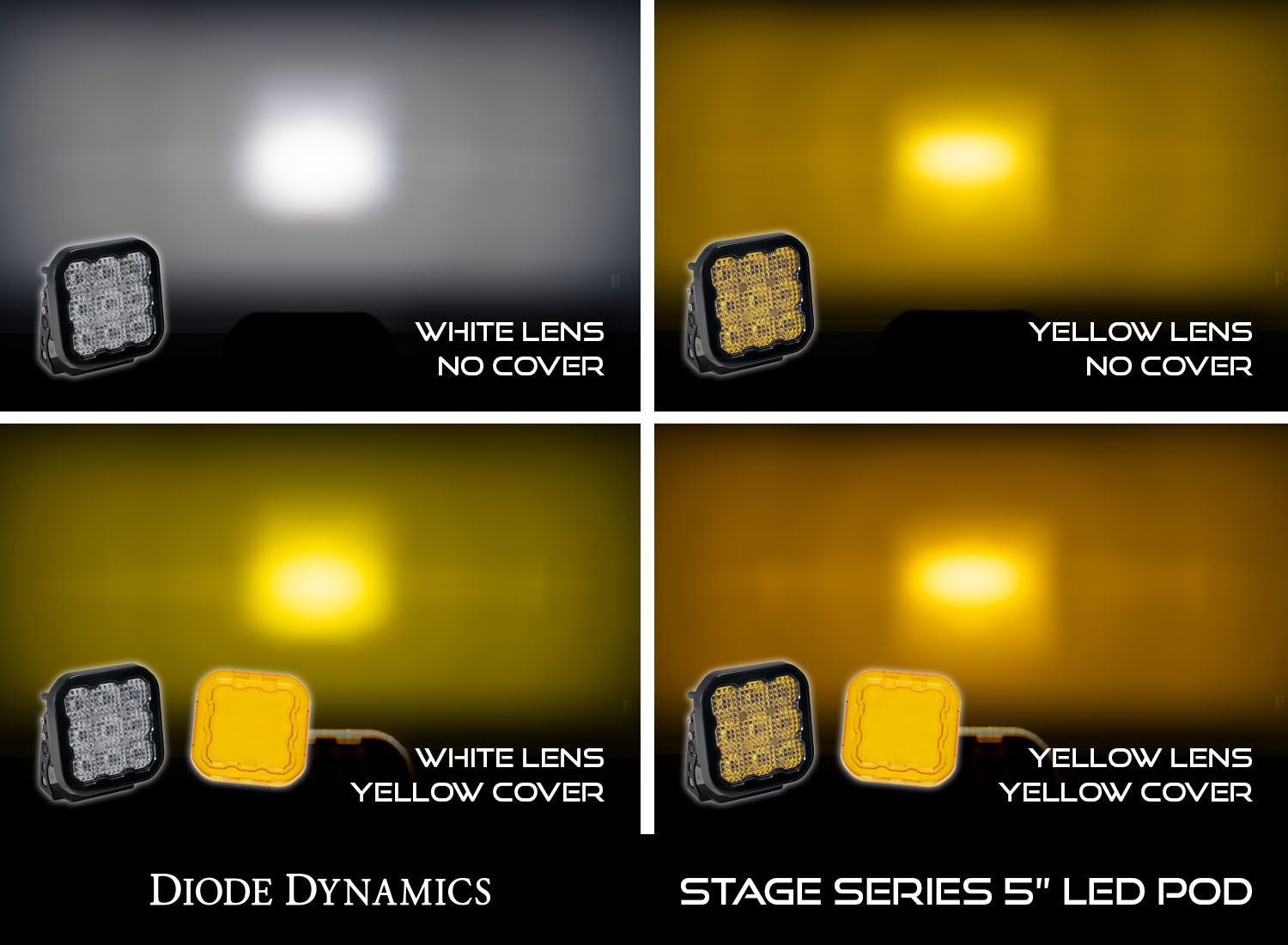 Diode Dynamics SS5 LED Pod Cover, Yellow (one)